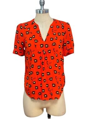 Anthropologie Conversations1 of 52 Blouse With Hello Telephone Print US 0